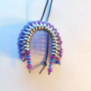 Indian Native Chief Pearls Crystals Hanging Ornament Decor Beaded Hand Made